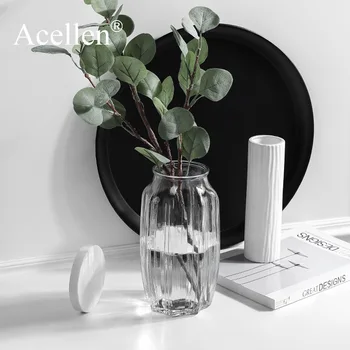

Glass transparent vase Home Decor Modern Flower Pot Vase Nordic Home Living Room Decoration Accessories