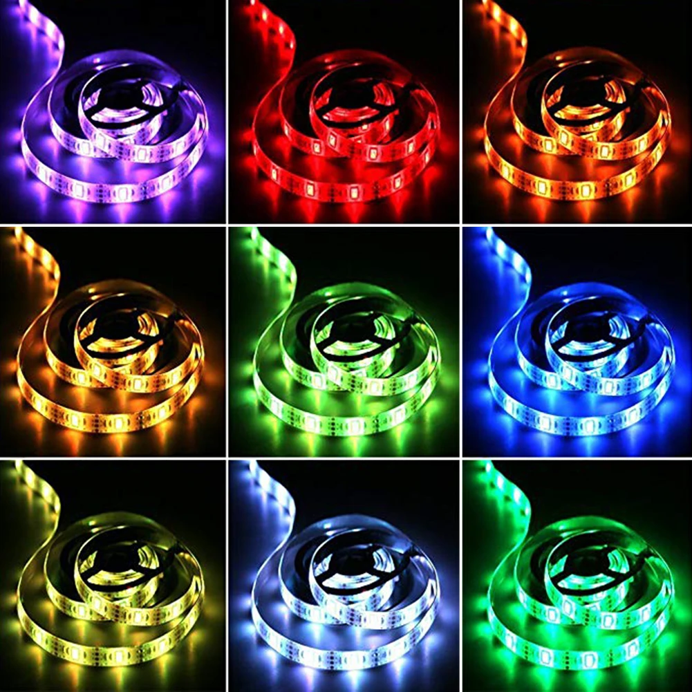 Светодиодный светильник Smd 5050 Rgb лента 2 м Гибкая полоса пульт дистанционного