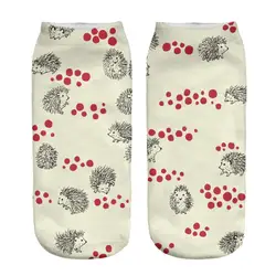 Cartoon Hedgehog Print Men Women Breathable Low Cut Casual Elastic Ankle Socks