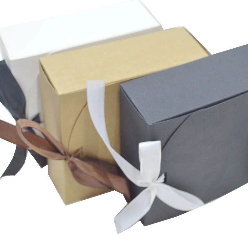 5/10pcs Classic Gift Wrap Boxes Gift Box With Lid Treat Box With Ribbon