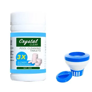 

Pool Cleaning Effervescent Chlorine Tablets Dispenser Pool Cleaning Tablet Swimming Pool Clarifier Multifunctional Cleaner g25