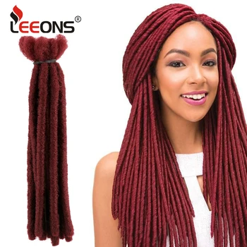 

Leeons Beauty 12colors Handmade Soft Dread locks Hair Extensions Pure Reggae Synthetic Fiber Crochet Braiding Hair For Women