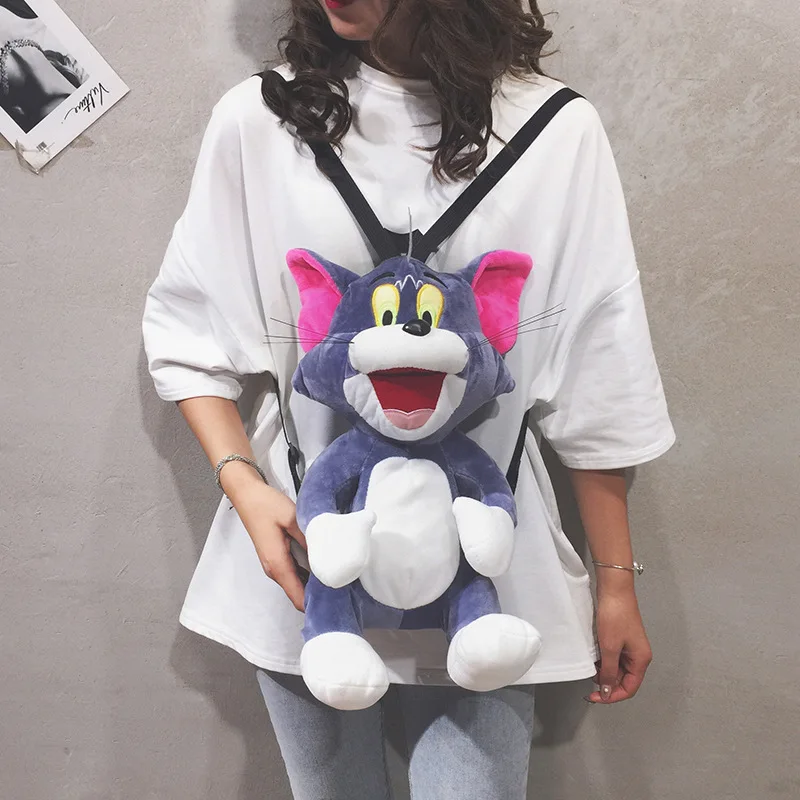 

New Women's bag cartoon cute cat doll shape double shoulder bag personality creative animal single shoulder oblique span bag