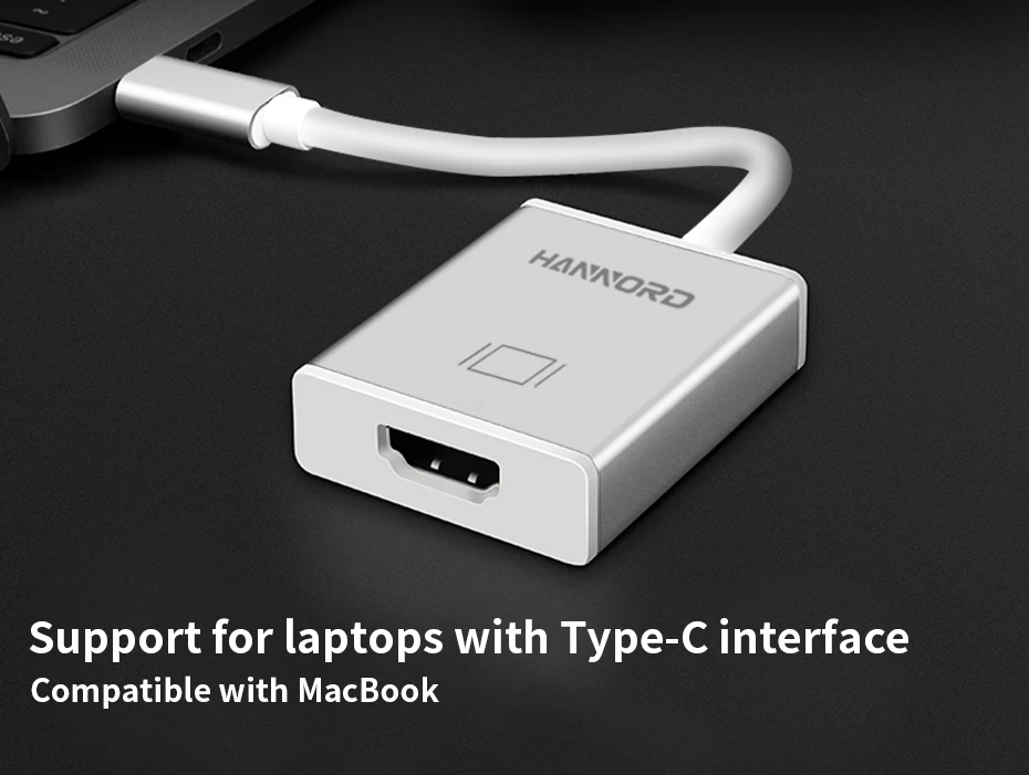 Hannord USB C к HDMI адаптер 4K Кабель USB 3,1 тип-c к HDMI адаптер для мужчин и женщин для MacBook Pro samsung Galaxy S10/S9