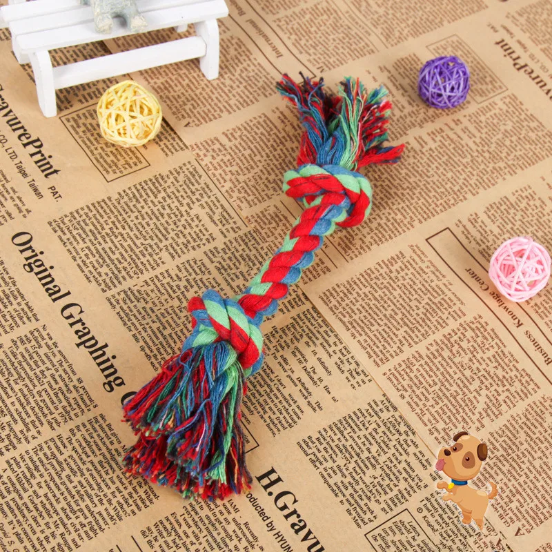 1 pcs Pet Supplies Pet Dog Puppy Cotton Chew Knot Toy Durable Braided Bone Rope 17