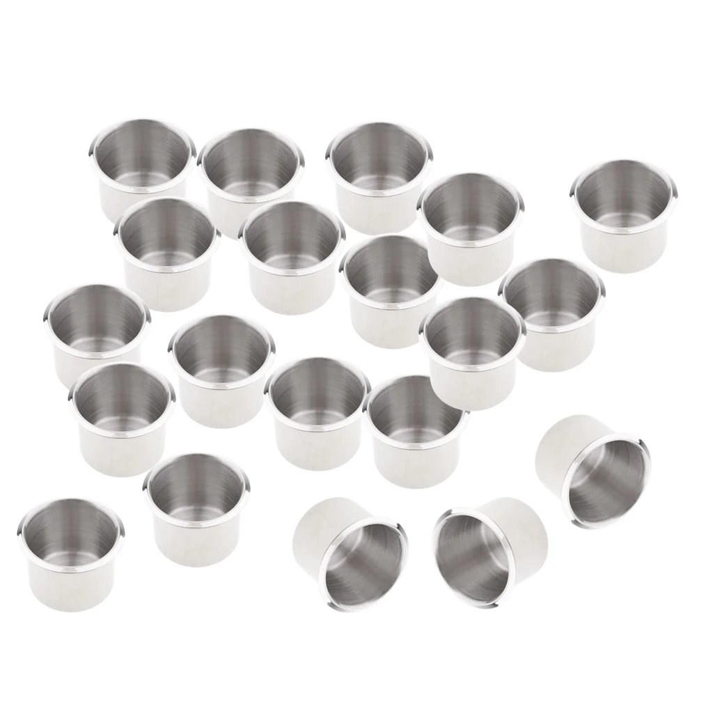 20PIECE 68mm Stainless Steel Recessed Cup Drink Holder for Marine Boat RV Camper 20PIECE 68mm Stainless Steel Recessed Cup Drink Holder for Marine Boat RV Camper