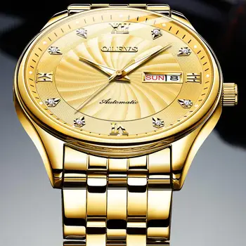 

Stainless Steel Automatic Mechanical Watches for Men Self Wind Mechanical Man Wristwatch waterproof Auto Date Relogio Masculino