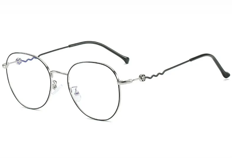 Роскошные очки с прозрачными линзами, дизайнерские оптические мужские очки, очки для чтения для женщин Oculos De Grau - Цвет оправы: Black and silver