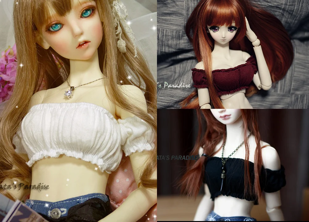 BJD кукла сексуальная черная без бретелек облегающая грудь для 1/4 MSD 1/3 SD16 кукольная