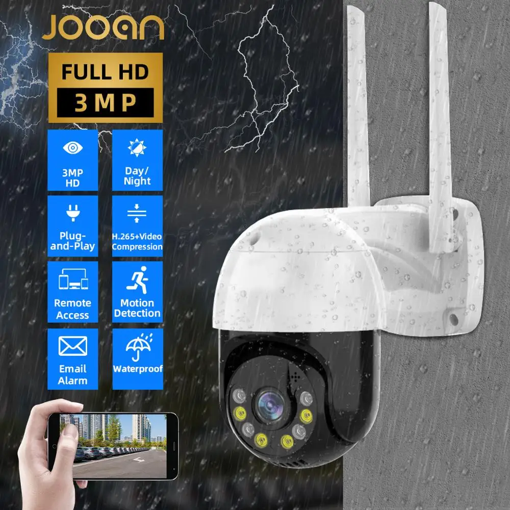 3MP PTZ Wireless IP Camera Waterproof 4X Digital Zoom Speed Dome Super 1296P WiFi Security CCTV Camera Audio Colorful Night