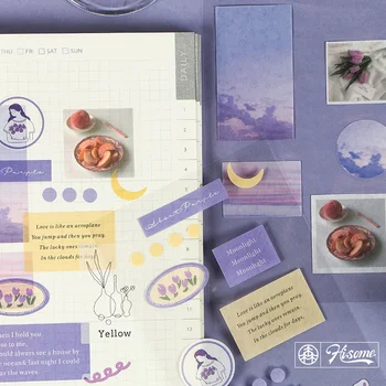 

JIANWU 2sheets Creative fresh Retro style journal diy Diary cute Life decoration material stickers kawaii School supplies