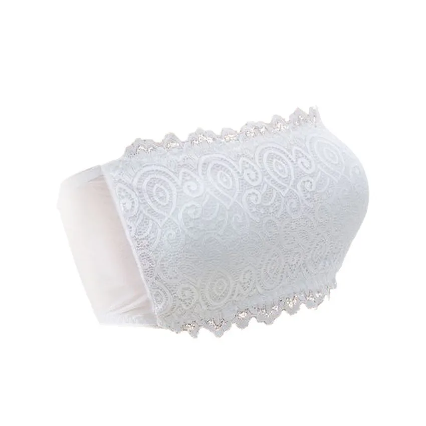 top selling product in 2020 Women's Sexy Lace Casual Crop Top Strapless Seamless Solid Padded Bras Bralette Support Wholesale