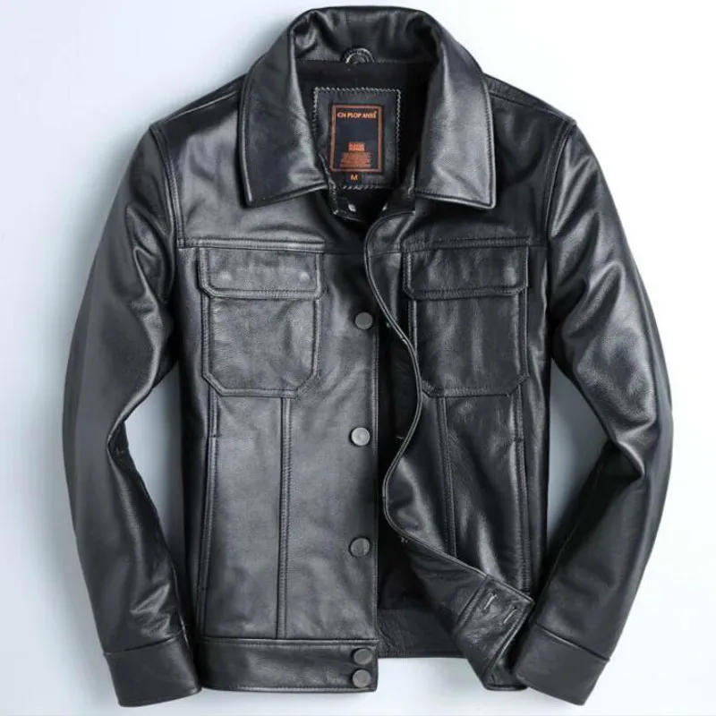 

Real Leather Jacket Men Spring Autumn Cow Leather Jacekt Vintage Motorcycle Jacket Mens Clothing Jaqueta De Couro YY1022