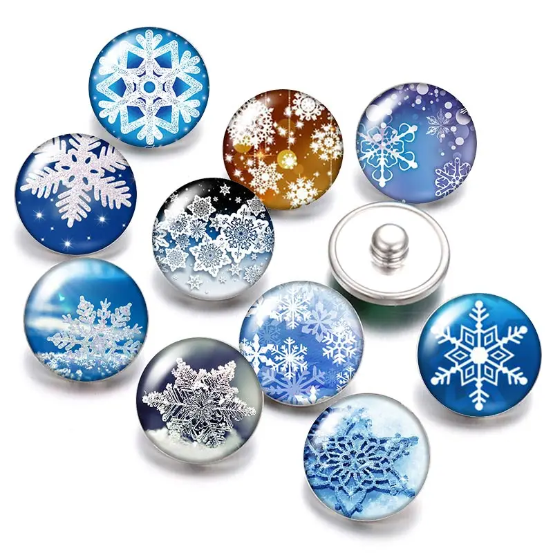 Glass Cabochons Snap Buttons Cabochons Mixed Snap Button Jewelry