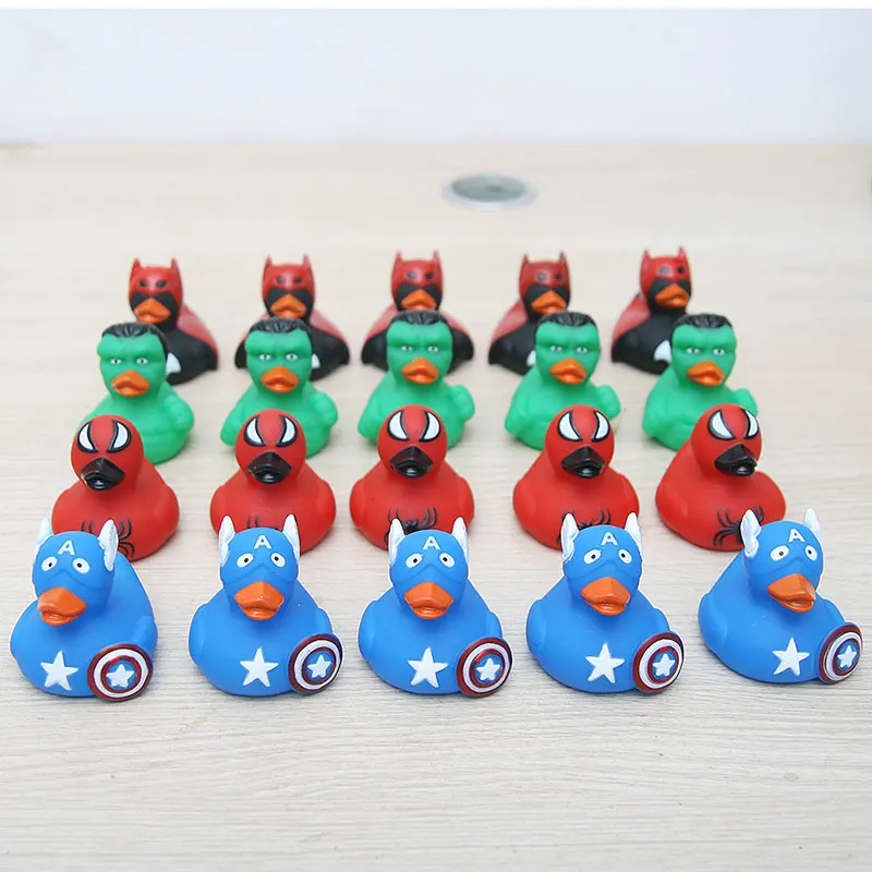 

classic Marvel/DC Hero styling Captain America Spider-Man Hulk Batman cute rubber duck toy children holiday gift