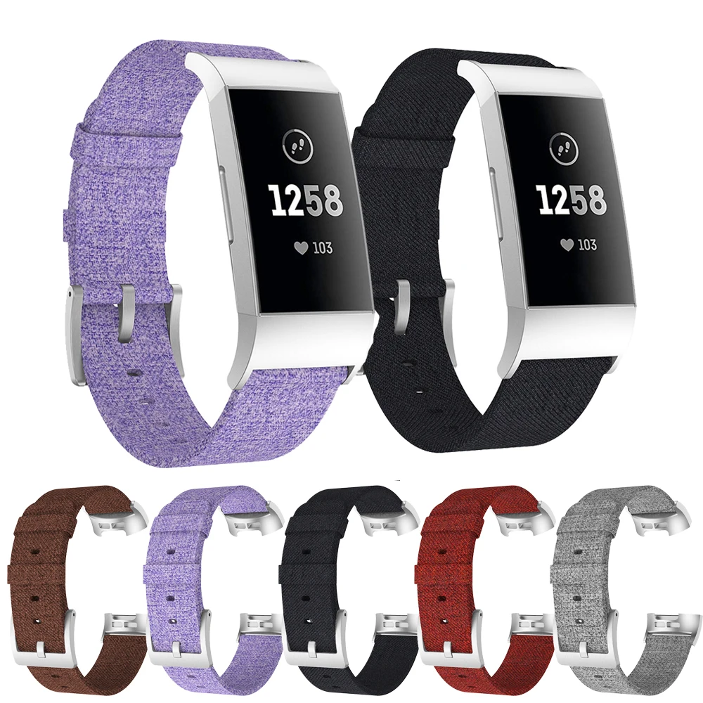 

For Fitbit Charge4 new imitation official woven canvas strap for Fitbit Charge 4 fashion / classic canvas replacement wrist band