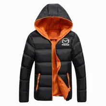 Высокое качество, мужской пуховик с принтом MAZDA, теплая плотная мужская зимняя куртка, Мужская верхняя одежда, парки, S-4XL