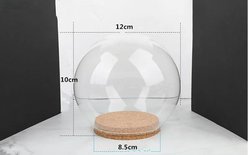 4set 12cm dome base 4 компл./упак. Диаметр = 12 см Средний Размеры пробковая База Круглый купол стеклянный дом Свадебные украшения Стекло крышка ваза в подарок - Цвет: 4set 12cm dome base