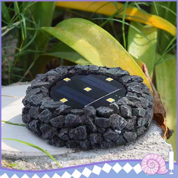 

5 led Solar Light Underground Light Resin Lawn Lamp Outdoor Courtyard Buried Simulation Stone Lights Artificial Stone Solar Lamp