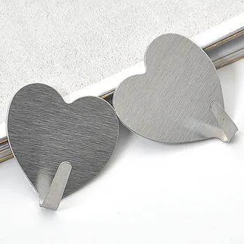 

10 Creative Heart Shaped Stainless Steel Hook Kitchen Wall Hanging Door Frame Cooking Tool Hook High Quality Kitchen Accessories