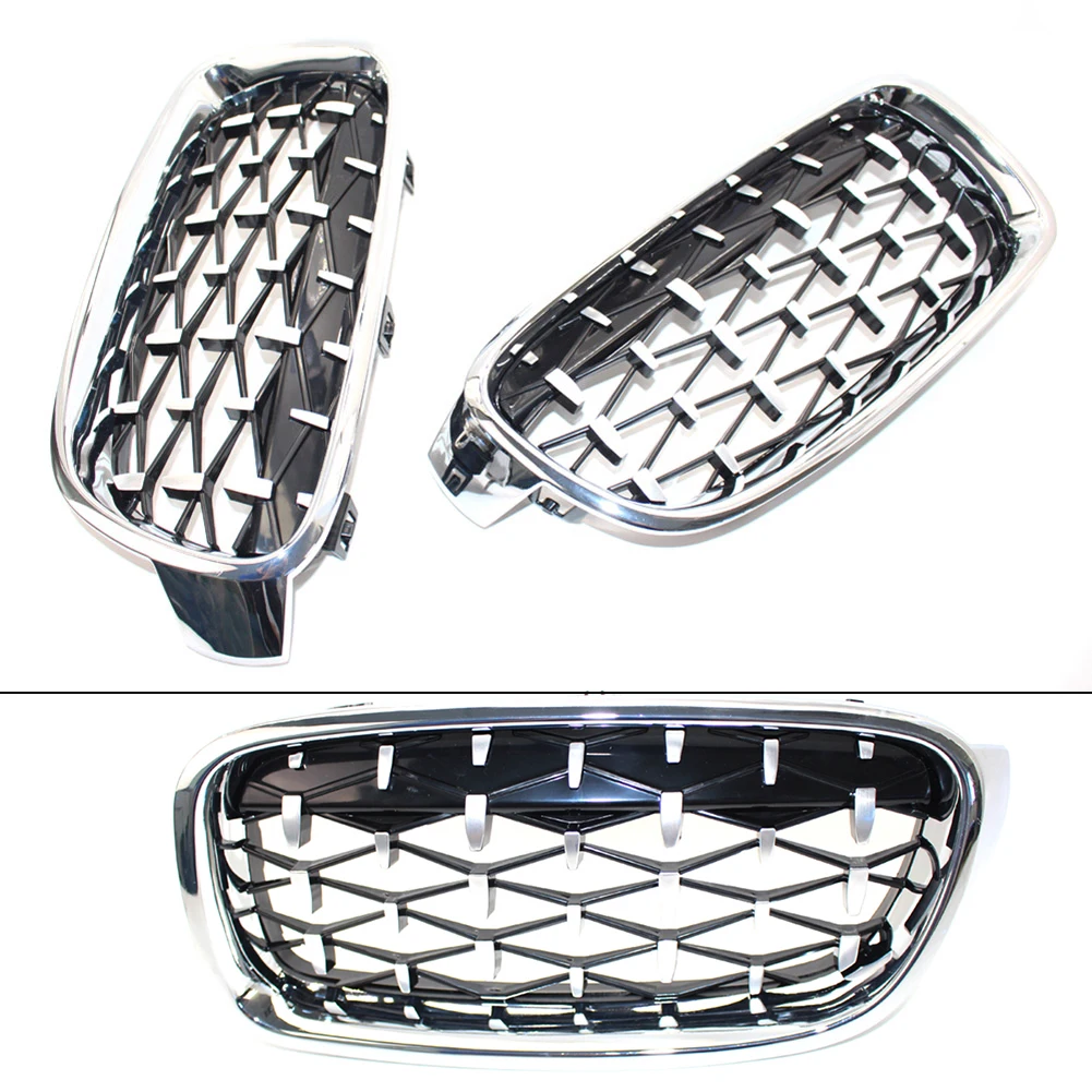 

Chrome Front Mesh Grille For BMW 3 Series F30 F31 320i 328i 330i 335i 2013 2014 2015 2016 2017 2018 Diamond Meteor Style