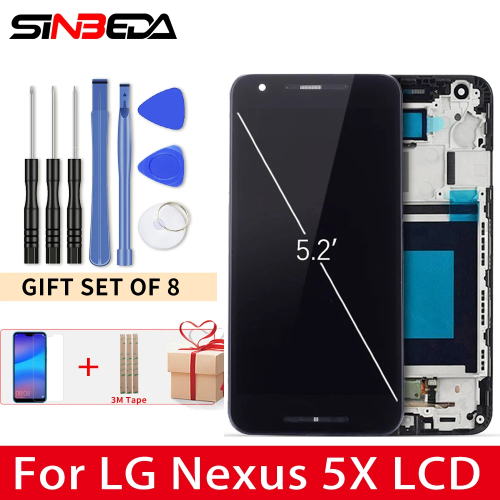 Aaa ++++ Per Lg Nexus 5X Display Lcd H790 H791 H798 Lcd Touch Screen Digitizer Assembly Frame Per Lg 5X Lcd Sostituzione