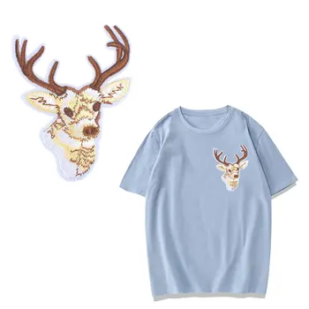 

Deer bee Skull Heat Transfer Patches For Stripe Clothes Patch A-level Washable Iron On Applique DIY Clothing Sticker