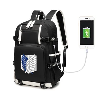 

Attack on Titan Shingeki no Kyojin Bag Cosplay Backpack Cartoon Shoulder Bag Rucksack Travel Laptop Bags #1