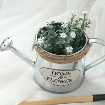 

Iron Flower Pot Balcony Flower Holder Vintage Style Metal Garden Plant Planter Decor Pot for Home Decoration AC889