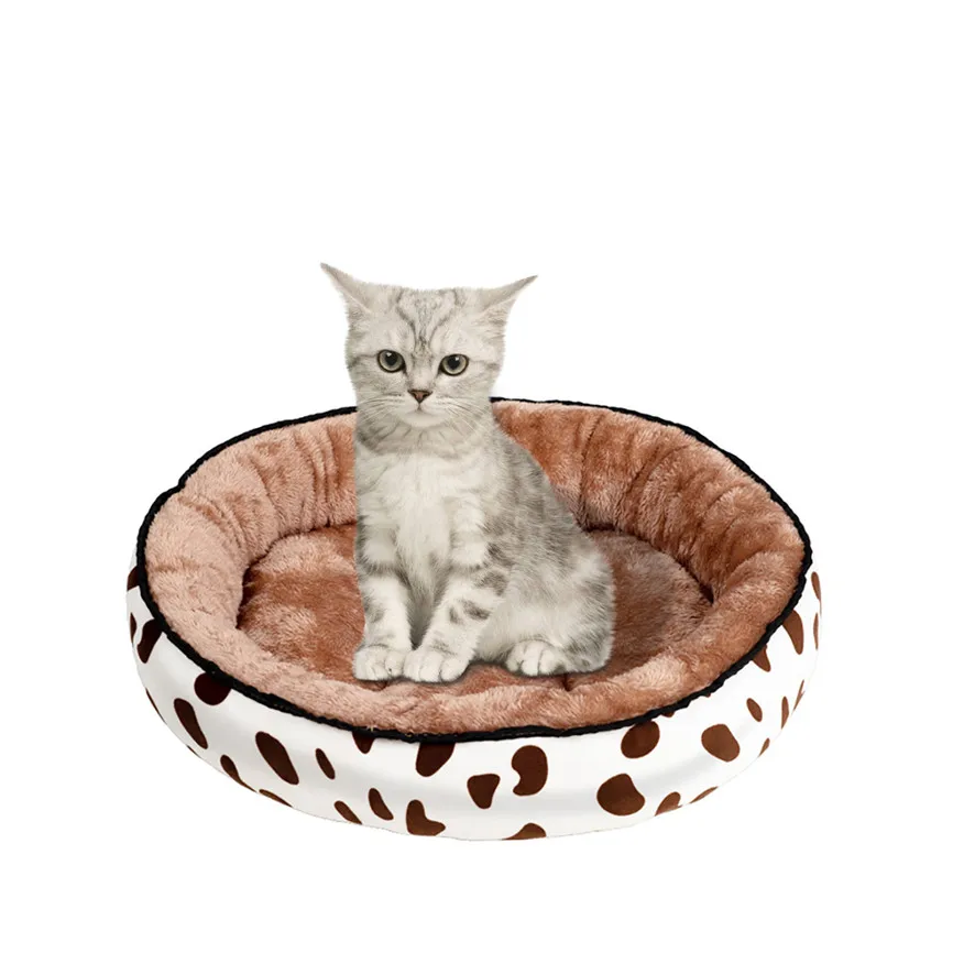 Длинная плюшевая супер мягкая кровать для домашних животных питомник собака круглый кот зимний теплый спальный мешок щенок подушка коврик переносные принадлежности для кошек - Цвет: Brown