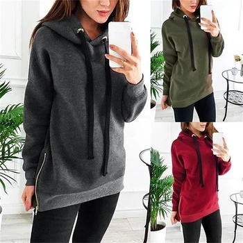 

fashion sweatshirt women Solid Long Sleeve Hoodie Sweatshirt Jumper Hooded Pullover Tops hoodies for women