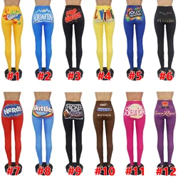 Women Snack Snickers Printed Leggings Fitness Gym Pants Fall Clothes Plus Size Women Clothing Black High Waist Trousers