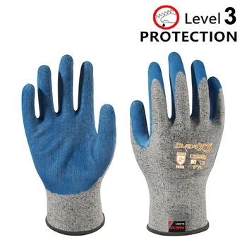 

Level 3 Cut Resistant Gloves Certified Hand Protection, Latex Rubber Coated Gardening and Work Gloves work gloves
