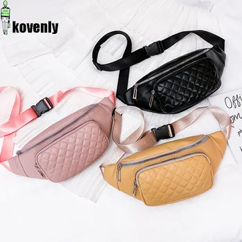 

Women Waist Pack Leather Fanny Packs Female Waist Belt Bags Waterproof Zipper Mobile Phone Bag Travel Casual Chest Pack A95
