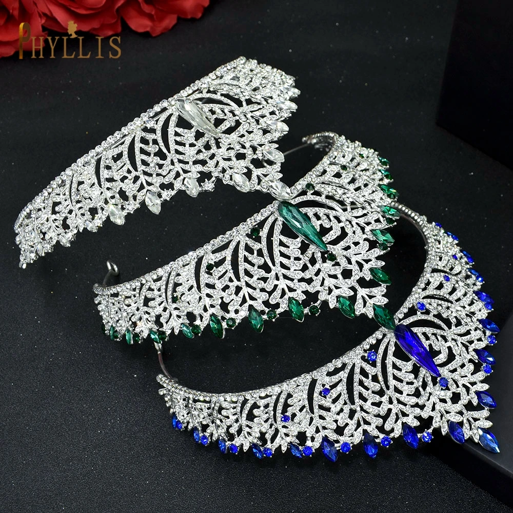 A259 Crystal Bridal Tiara Crowns Fashion Women Hair Accessories Pageant Diadem  Baroque Tiaras Rhinestone Headband Jewelry
