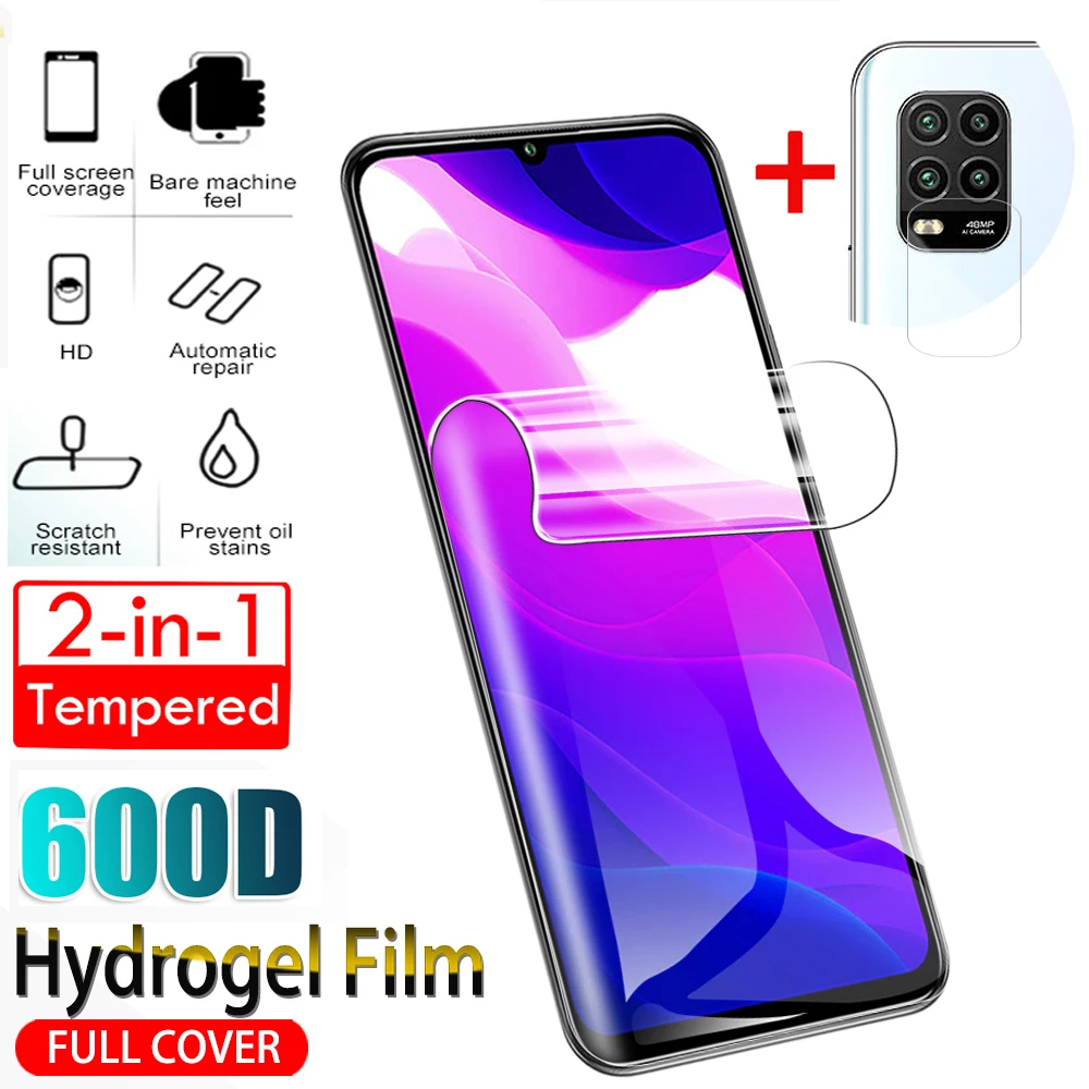Гидрогелевая пленка для экрана и объектива камеры 600D Xiaomi 10 Pro Lite 5G on mi 9 se 9t 8