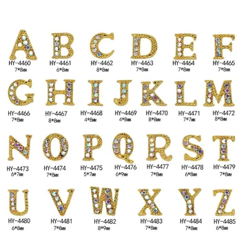 

26 pcs/set A-Z 26 English letters AB Rhinestones 3D Nail Art Decorations Charm Alloy DIY Jewelry Manicure Design Accessories