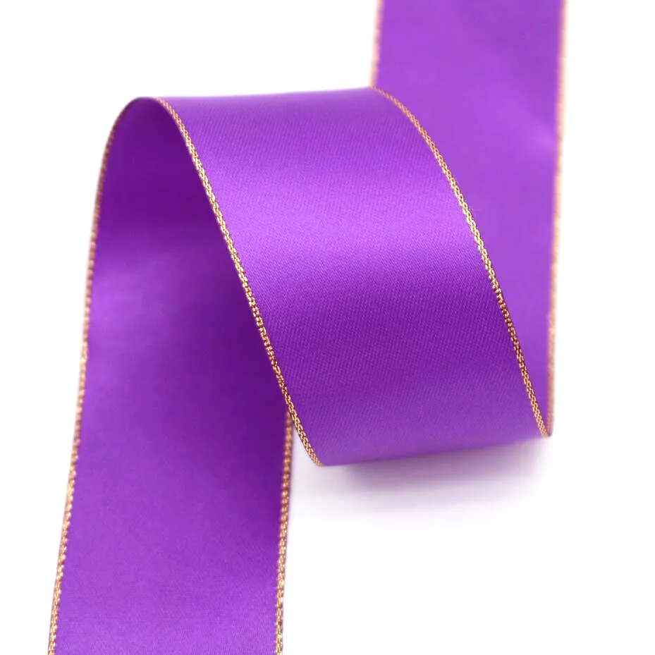 Satin Ribbons Ribbon Supplies Wrapping Ribbon Satin Ribbon Christmas Ribbon 10 Yards 10MM/22MM/38MM Glitter Gold Edge Double Sided Satin Ribbon Christmas Decor Materials Hair Bows Gift Packing New Year