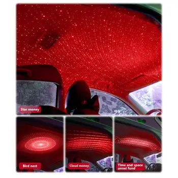 

VODOOL USB LED Car Roof Star Night Light Projection Atmosphere Galaxy Lamp Adjustable Multiple Lighting Effects Decorative Lamp