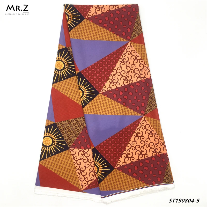

Mr.Z Multicolor Stretch Ankara African Wax Print Fabric Nigerian Pattern Silk Fabric For Cloth ST190804