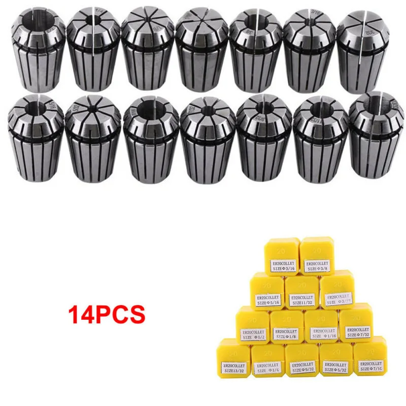 

ER20 Drilling Precision Spring Collet Chuck CNC Lathe Metalworking Spare Parts