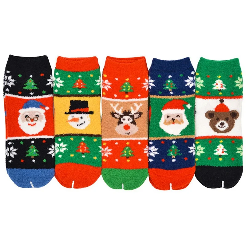 Зимние теплые толстые кашемировые олени мультфильм лось Санта Клаус следы Рождественская елка снег полосы