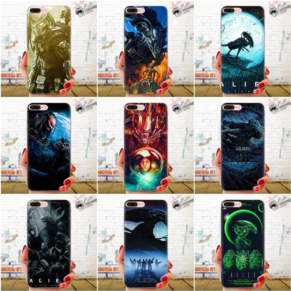 Xenomorph Aliens Predator для Samsung Galaxy A10 A20 A20E A3 A40 A5 A50 A7 J1 J3 J4 J5 J6 J7 2016 2017 2018 задняя цветная кожа |