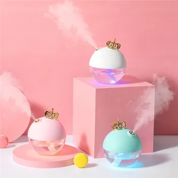 

320ML Crown Air Humidifier Portable Aroma Essential Oil Diffuser USB Rechargeable Battery Powered Cute Humidifier Home Car Mist