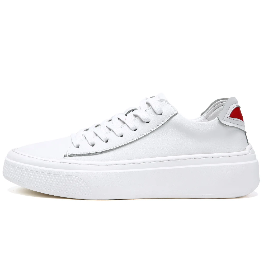 white with red Модные белые кроссовки на платформе; Мужская обувь; черные кожаные туфли; мужская повседневная обувь; Мужская дышащая обувь - Цвет: white with red