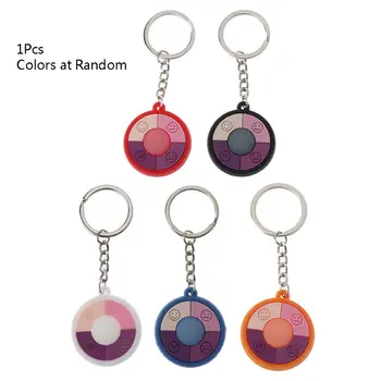 

Round Smiley Face UV Tester Keychain Color Change in The Sun Ultraviolet Intensity Tester Keyring To Protect Skin Rays