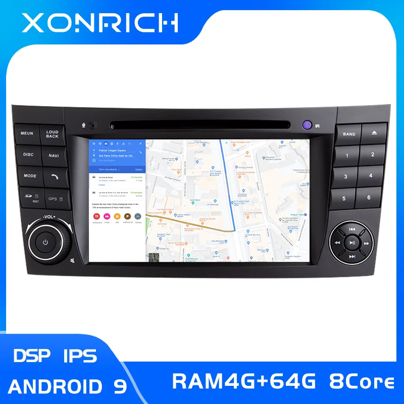 Ips DSP 64G 2 din Android 9,0 автомобильный DVD мультимедиа для Mercedes Benz e-класс W211 E200 E220 E300 E350 E240 E270 E280CLS класс W219