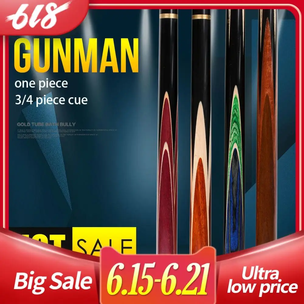 

O'MIN GUNMAN Snooker Cue 3/4 Pieces /One piece Snooker Kit with Telescopic Extension9.5/10mm Tip Solid wood inlay Snooker Stick