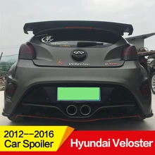 Использовать для hyundai Veloster спойлер 2012 13 14 15 16 лет Глянцевая углеродное волокно/FRP черный Задний крыла спортивные аксессуары