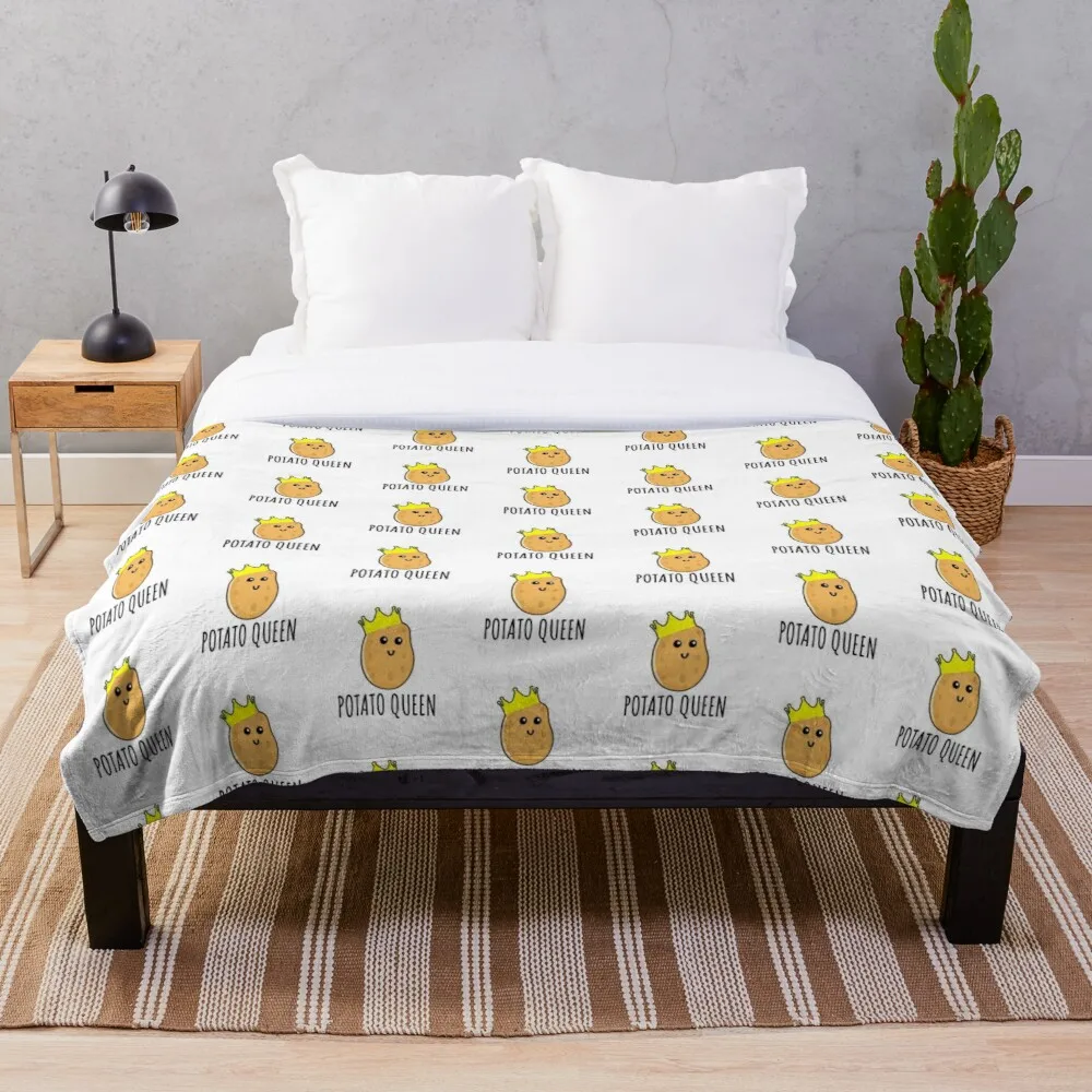 

Potato Queen Funny Potato gift Throw Blanket Soft Sherpa Blanket Bed Sheet Single Knee Blanket Office Nap Blanket